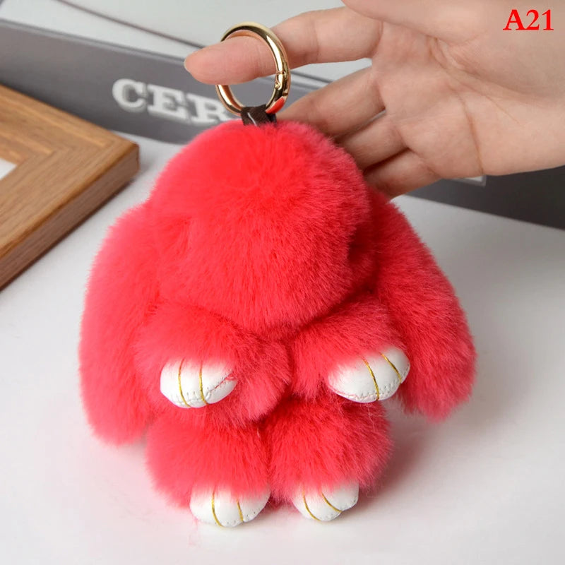 Fluffy Bunny Keychain π°β¨ Adorable Pom Pom Charm for Bags & Keys! ππ - Pixie Quill