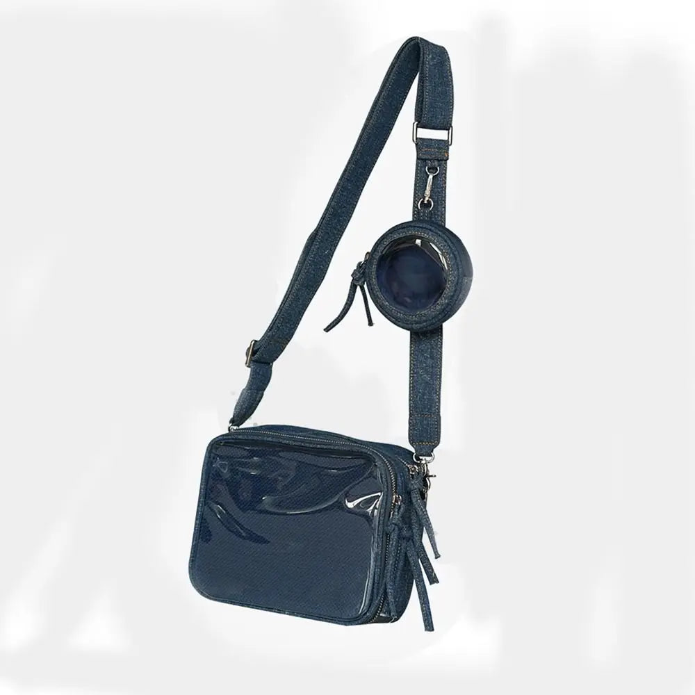 Kawaii Vintage Denim Baguette Bag πβ¨ Cute Crossbody Handbag for Women π