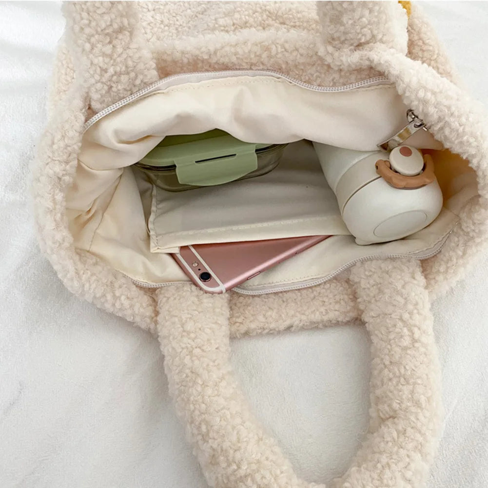 Kawaii Goose Plush Handbag π¦’β¨ | Cozy Winter Crossbody Tote for Girls π | Cute & Portable Shopping Bag π