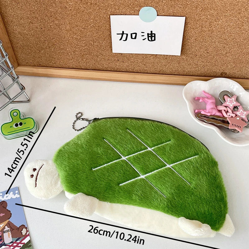Adorable Kawaii Turtle Plush Pencil Case π’β¨ - Multifunctional Cosmetic Bag & Coin Purse for School Supplies and Travel! ππ