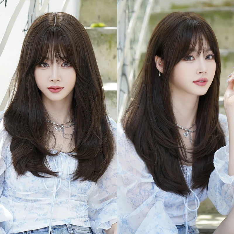 Kawaii Dreamy Sakura Pink Wavy Wig πΈβ¨ | High-Density Curly Hair with Bangs for Sweet Girls ππ