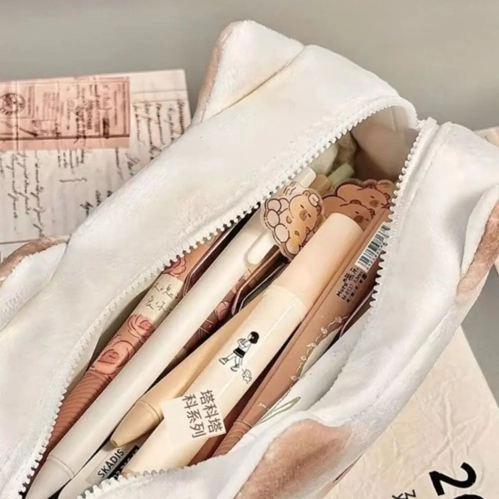 Kawaii Plush Toast Pencil Case πβ¨ | Adorable Large Capacity Pen Organizer for Students π¨ποΈ