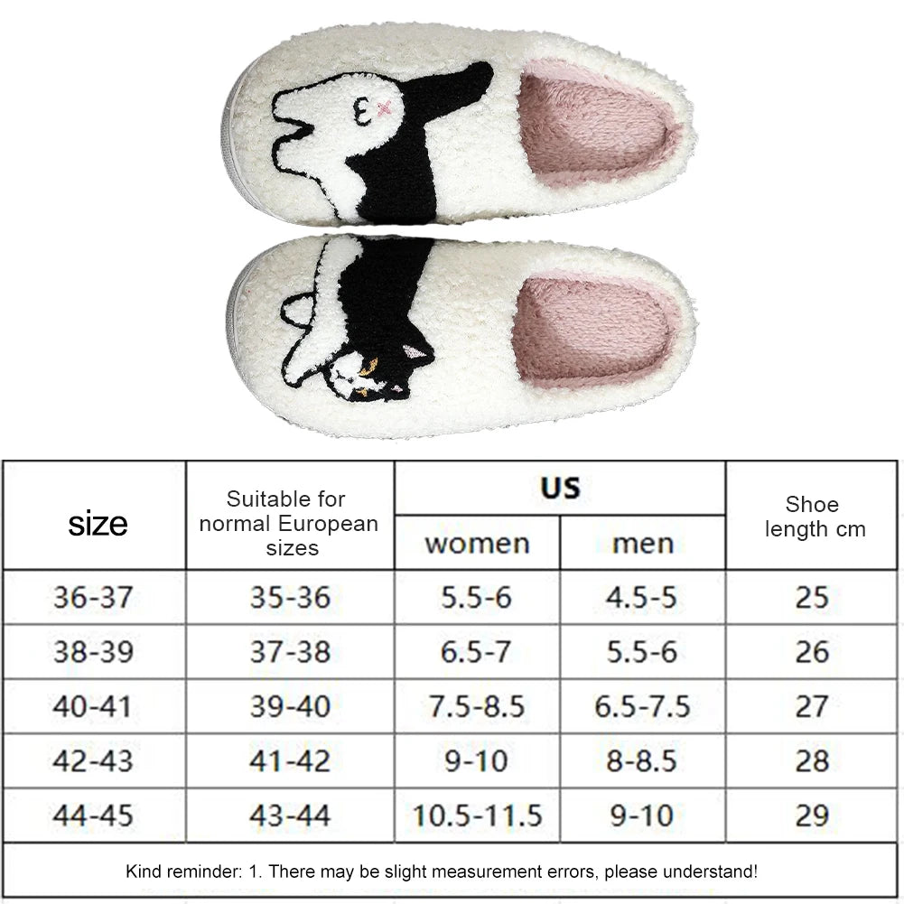 Kawaii Plush Cow & Cat Slippers ππ± | Cozy Non-Slip Indoor Footwear πβ¨ | Cute Warm Furry Slippers for Men & Women