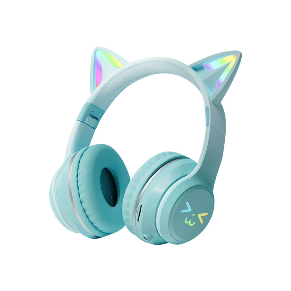 โจ Kawaii Cat Ear Bluetooth Headphones ๐ง | RGB Glow Wireless Earphones for Kids & Teens ๐ถ | Cute Stereo Sound & Mic ๐พ