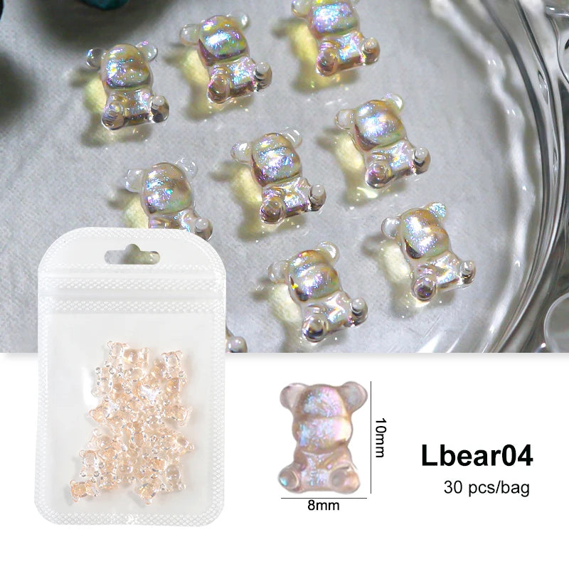 Cute Kawaii 3D Bear Bow Nail Art Charms β¨π - 30pcs Macaron Matte Resin Decorations for DIY Nail Designs! π
π»