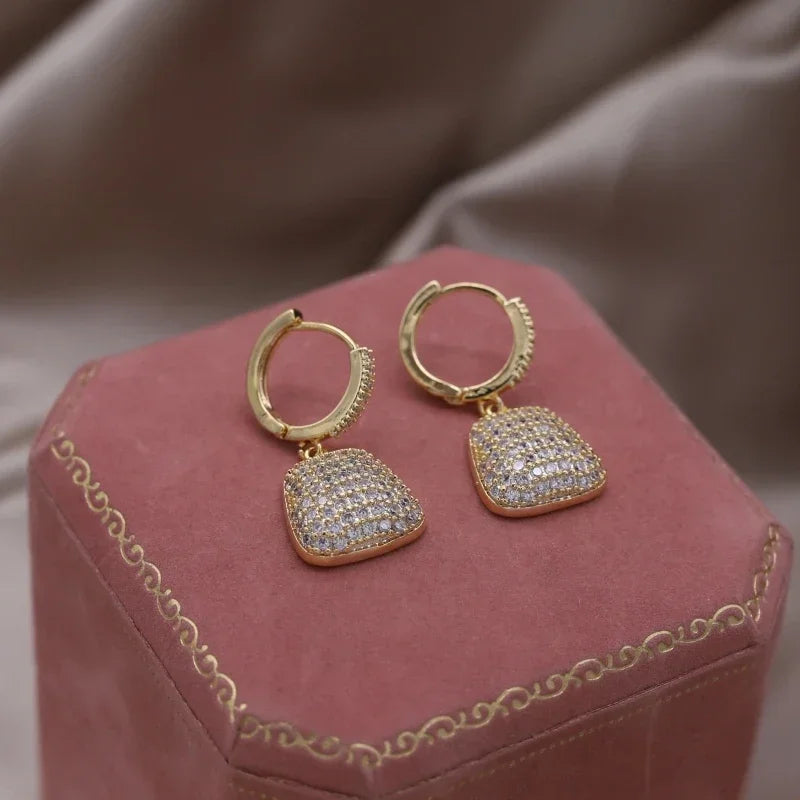 Kawaii Bow Pendant Earrings 🌟✨ | Exquisite Copper & Zircon Jewelry for Trendy Women 💖🌸