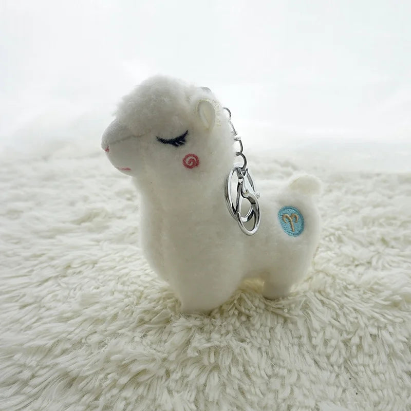 Kawaii Plush Alpaca Keychain π¦β¨ - Adorable Rainbow Animal Bag Charm for Women ππ
