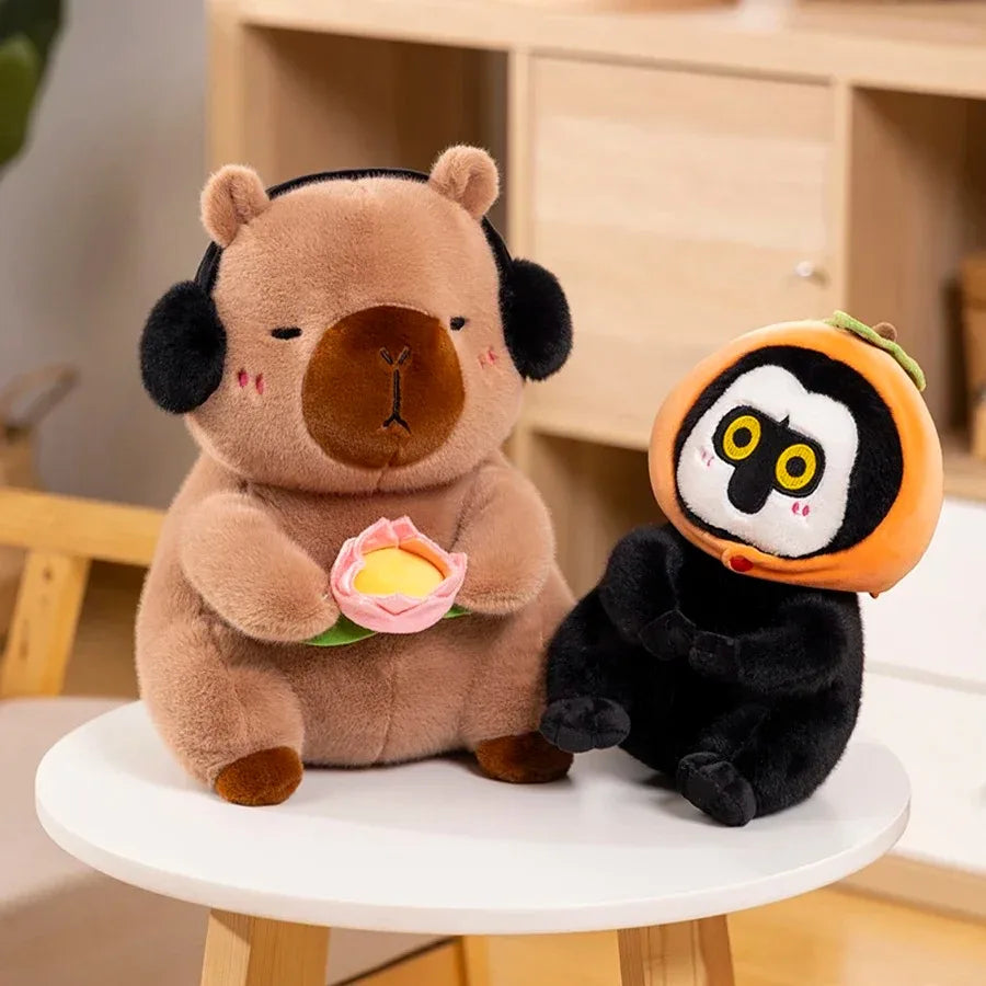 Adorable Capybara Plush Toy πΈ | Soft Stuffed Animal with Lotus Flower π | Perfect Gift for Kids π | Kawaii White-face Monkey Doll π