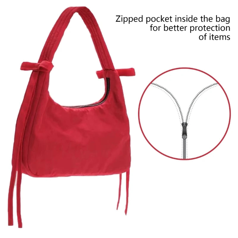 Kawaii Nylon Zipper Handbag πβ¨ - Chic Tote for Everyday Adventures!