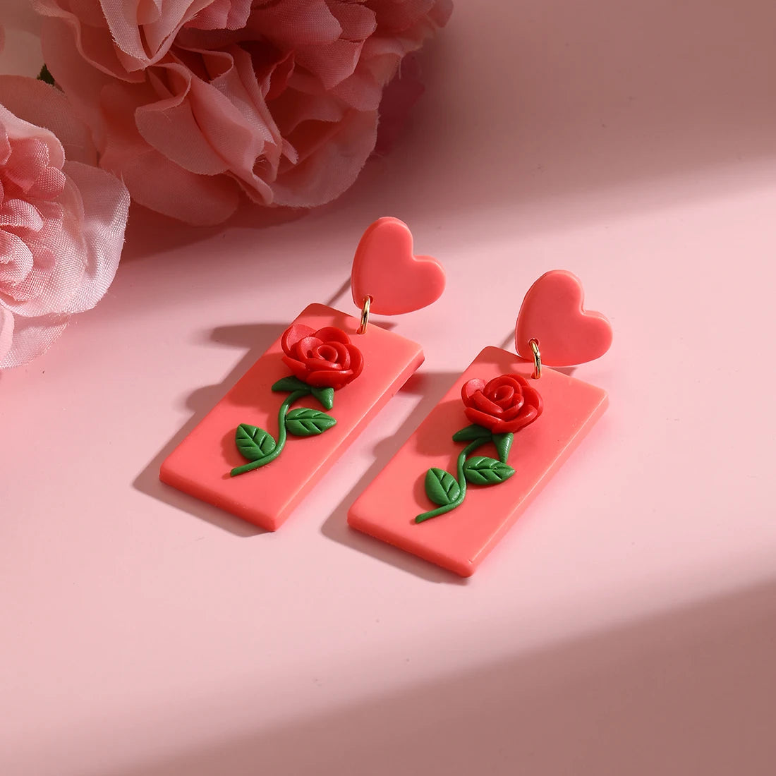 Kawaii Rainbow Heart Dangle Earrings ππ | Handmade Polymer Clay Fun Gifts for Girls & Women πβ¨
