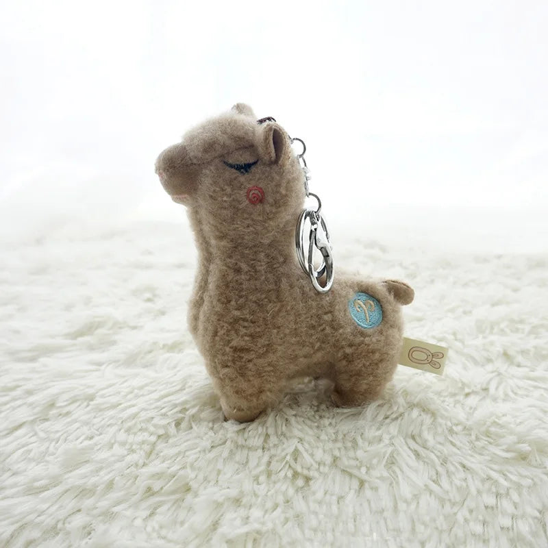 Kawaii Plush Alpaca Keychain π¦β¨ - Adorable Rainbow Animal Bag Charm for Women ππ