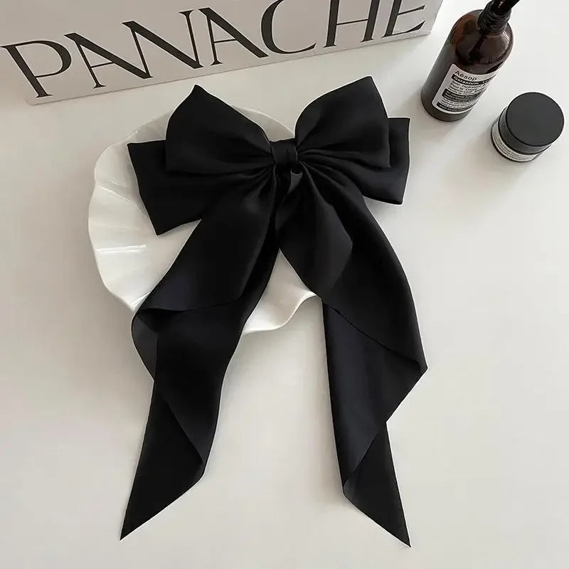 Kawaii Chic Bow Hairpin π | Adorable Black & White Ribbon Clips for Trendy Women π©βπ€ | Cute Hair Accessories π