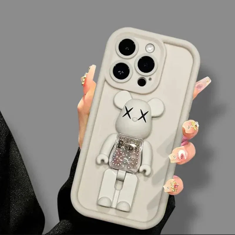 Adorable Kawaii 3D Bear TPU Phone Case for iPhone 15/14/13/12/11 Pro Max β Shockproof Matte Cover with Cute Animal Design π»π±β¨
