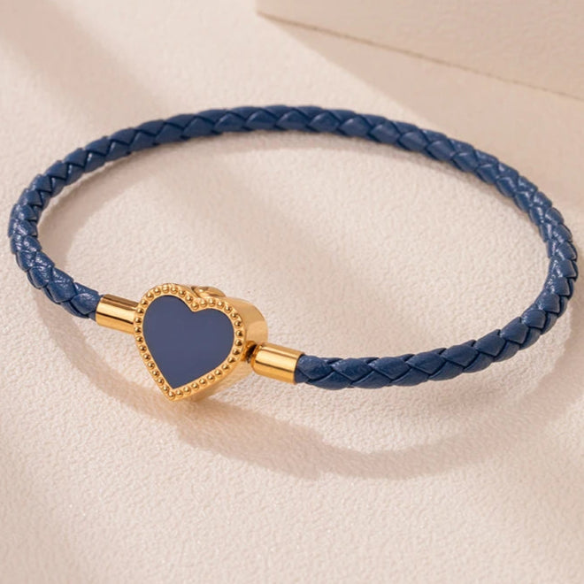 Kawaii Heart Charm Bracelet πβ¨ | Pink & Red Braided Leather for Women | Cute Wedding & Party Jewelry Gift π