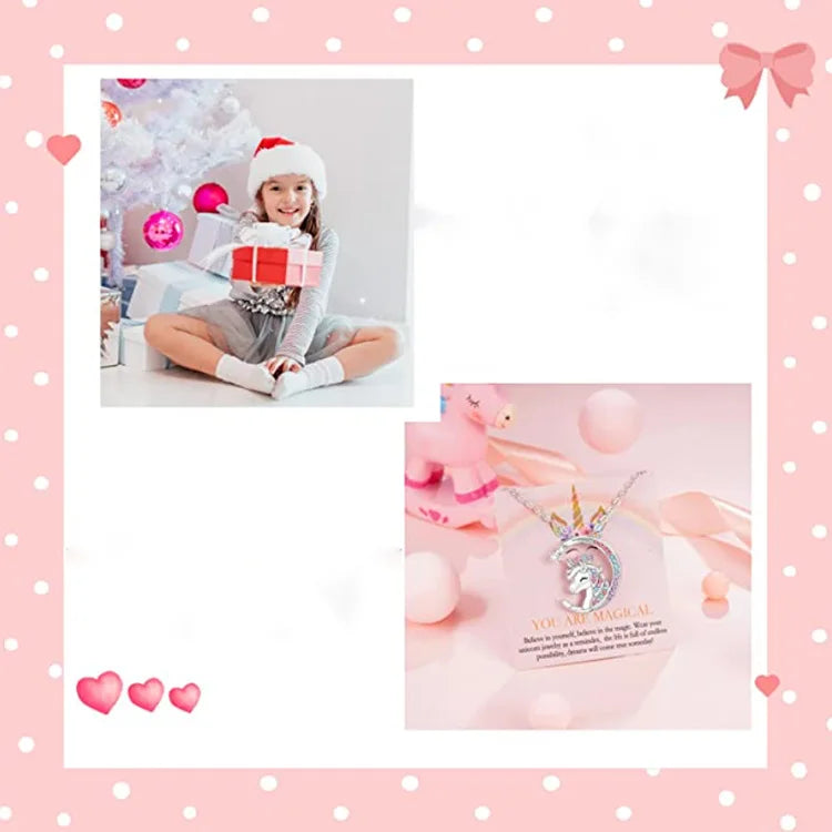 Kawaii Unicorn Birthstone Crystal Necklace π¦β¨ | Cute Jewelry Gift for Girls ππ