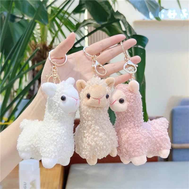 Adorable Kawaii Alpaca Plush Keychain 🦙✨ - Cute Backpack Charm & Gift Idea for Students! 🎁💕