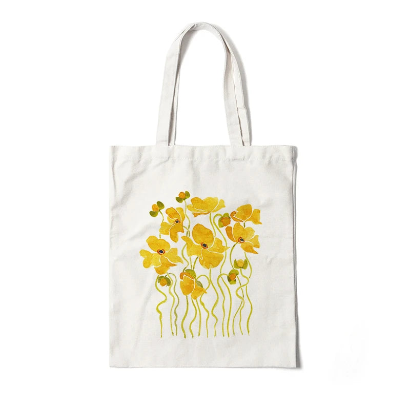 Kawaii Floral Canvas Tote πΌπ | Cute Eco-Friendly Shoulder Bag for School & Shopping πΈβ¨