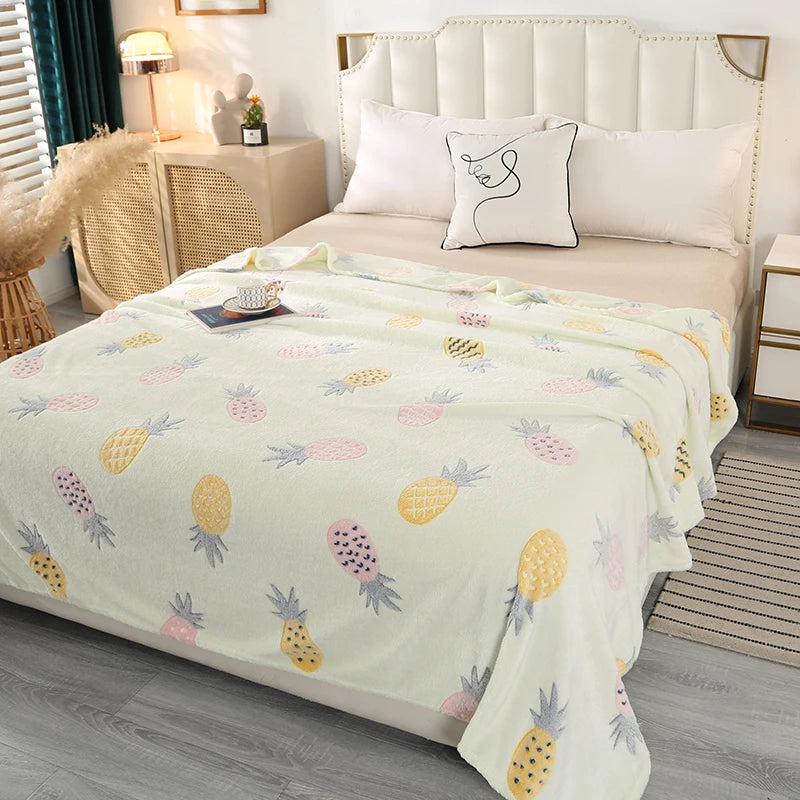πΈπ Adorable Pink Strawberry Rabbit Throw Blanket for Cozy Cuddles! π°β¨ - Pixie Quill