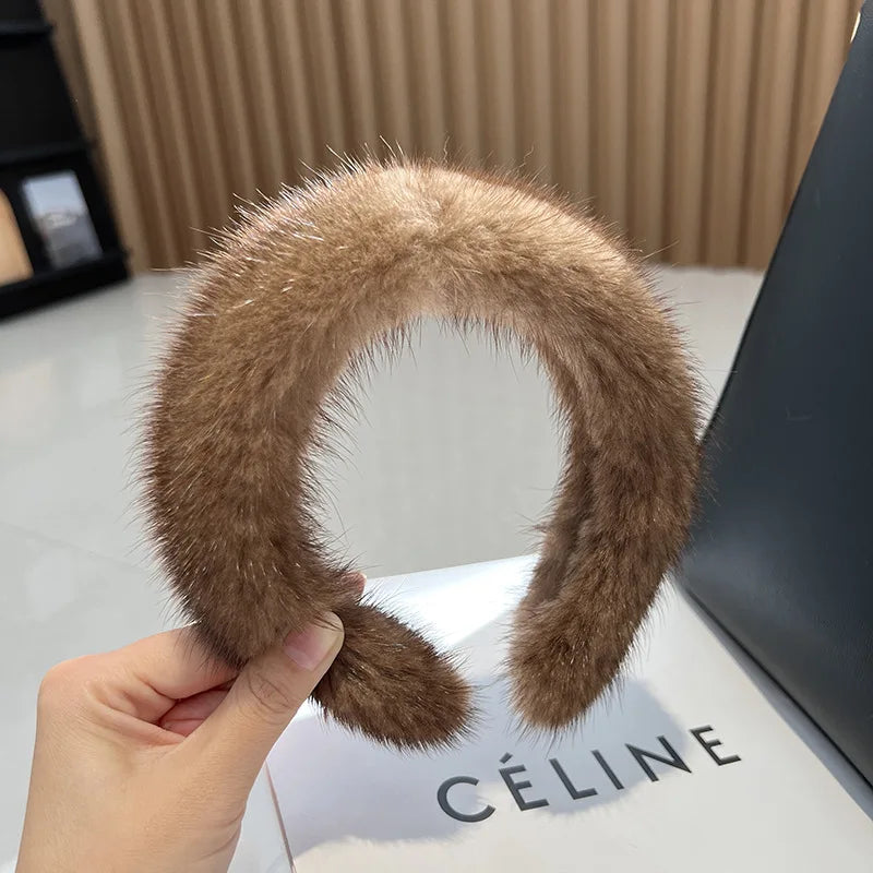 ⨠Kawaii Luxury 100% Real Mink Fur Headband š | Cozy Winter Hair Hoop for Stylish Ladies š | Perfect Furry Gift! š