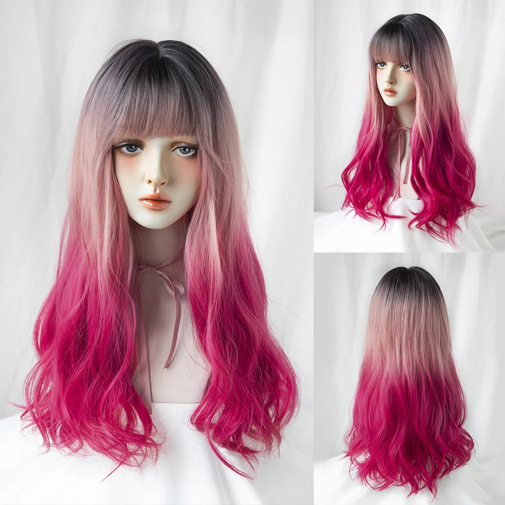 Kawaii Blonde Cosplay Wig πβ¨ | Wavy Synthetic Hair with Bangs for Daily & Party Looks π