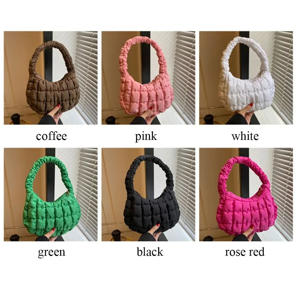 Kawaii Quilted Plaid Shoulder Bag πβ¨ | Lightweight & Cute Underarm Tote for Girls ππ