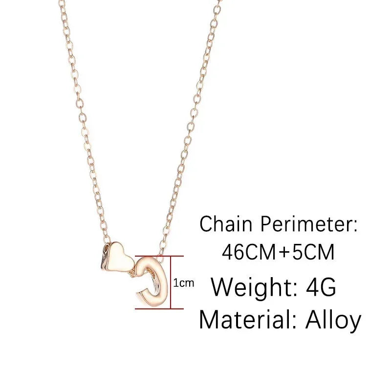 Kawaii Tiny Heart Initial Necklace 💖✨ - Dainty Gold & Silver Choker for Women 🎀 Perfect Gift!