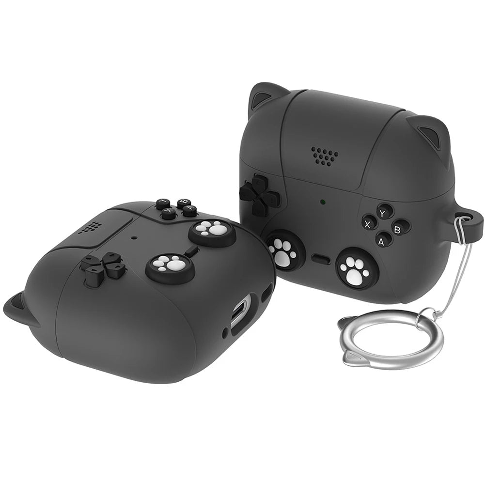 Cute Cat Paws ๐พ Silicone Case for AirPods 4 ๐ง - Adorable Protection with Carabiner ๐ฑโจ - Pixie Quill