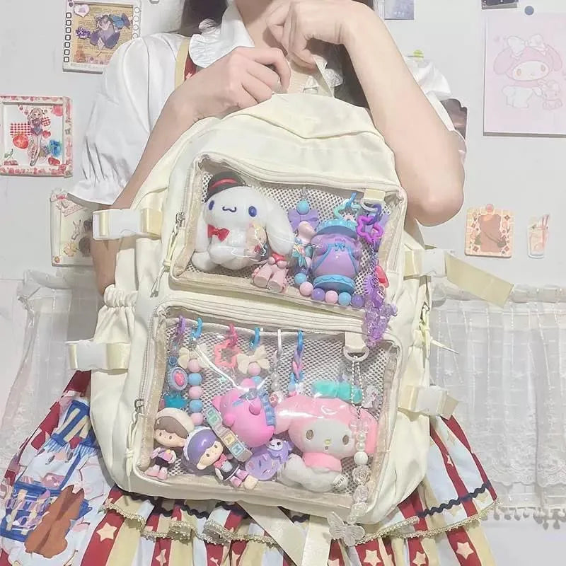 β¨ Adorable Japanese Itabag Backpack π | 2024 Transparent Design π | Perfect for School & College Students π - Pixie Quill