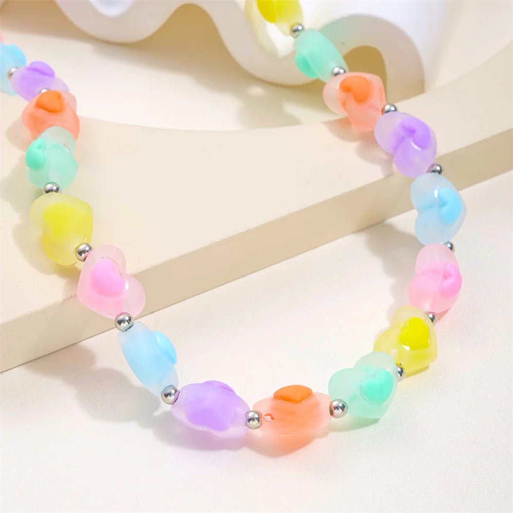 ππ Adorable Heart Bead Choker Necklace for Trendy Girls πβ¨
