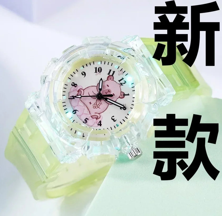 Kawaii Capybara LED Quartz Watch πΎβ¨ - Adorable Cartoon Timepiece for Kids π - Perfect Birthday Gift! π