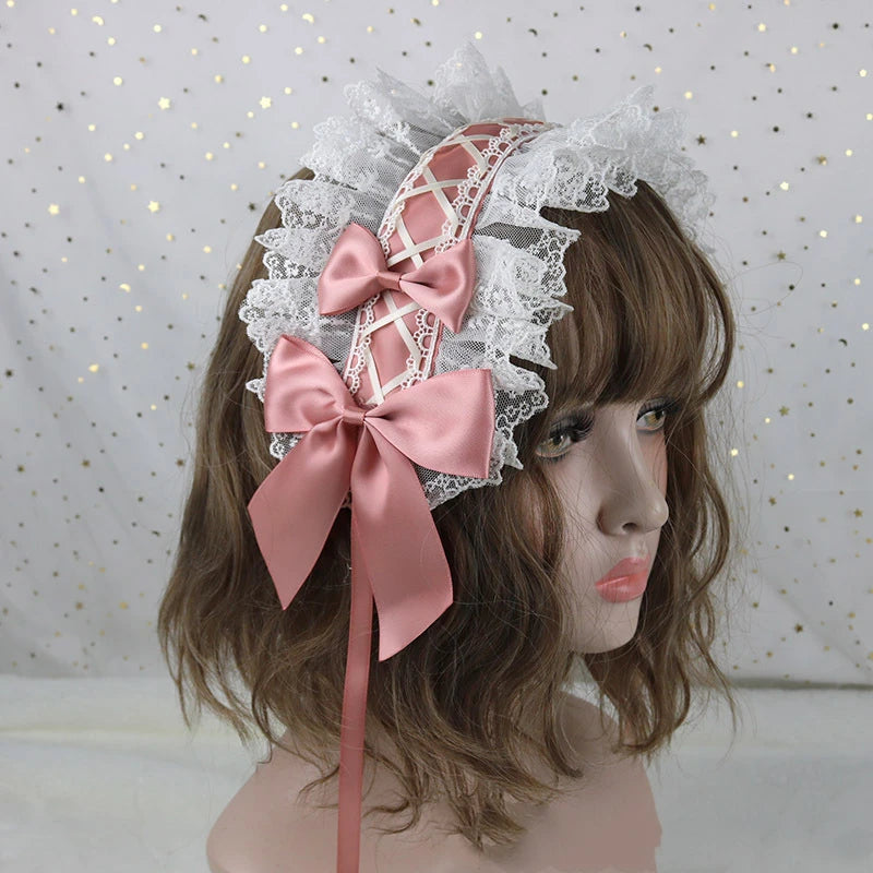 Kawaii Lace Flower Hair Hoop πΈβ¨ Plush Anime Maid Headband with Bell & Tassels for Cute Cosplay Girls ππ