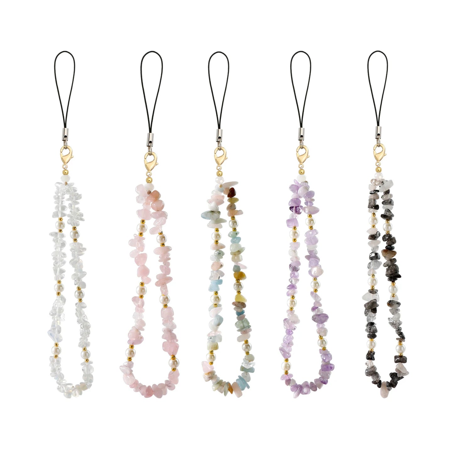 Kawaii Crushed Stone Phone Charm πβ¨ | Natural Amazon Stone Hanging Rope for Keys & Bags ππ±