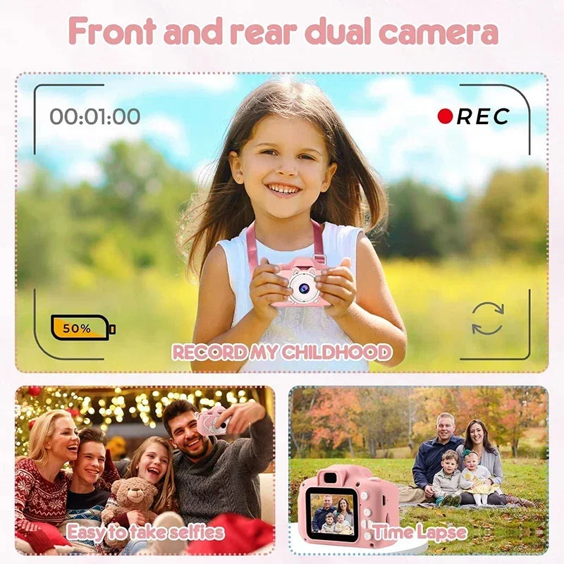 Kawaii Mini SLR Kids Camera πΈβ¨ - 2" HD Screen, Cute Digital Toy for Creative Adventures! ππ Perfect Birthday & Christmas Gift! π