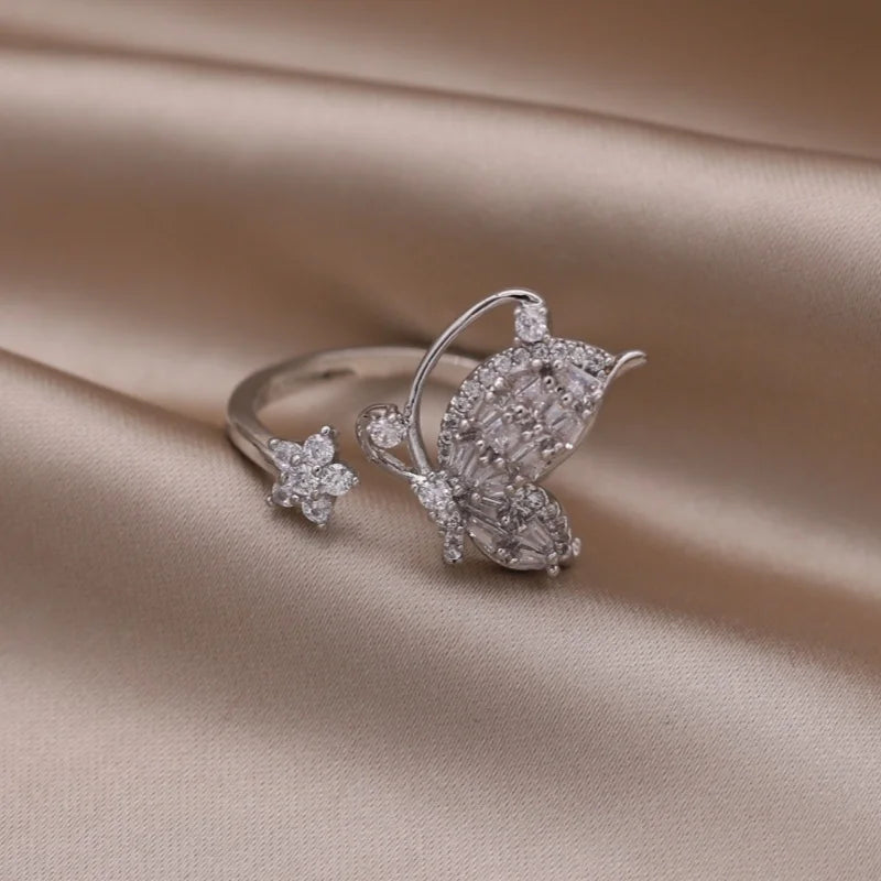 Kawaii Love Crystal Ring 💖✨ - 14K Gold Plated Heart Design for Elegant Daily Wear! 🌟💍