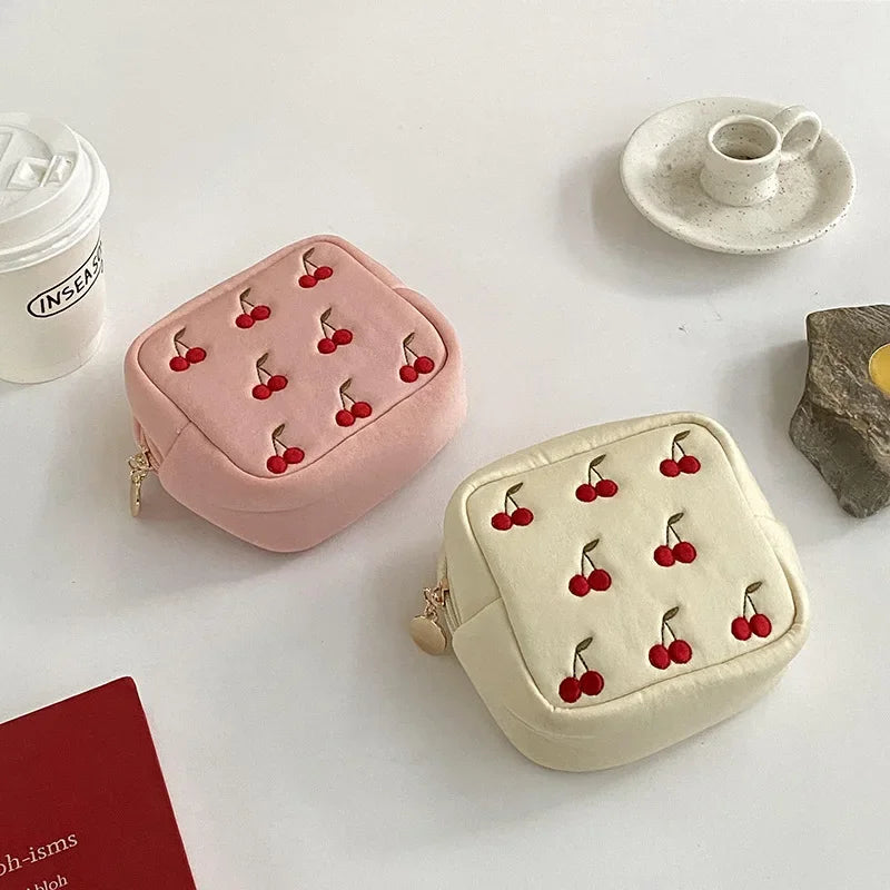 Kawaii Cosmetic Organizer Bag π | Cute Sanitary Pad & Makeup Holder πΈ | Portable & Washable Storage for Girlsβ¨