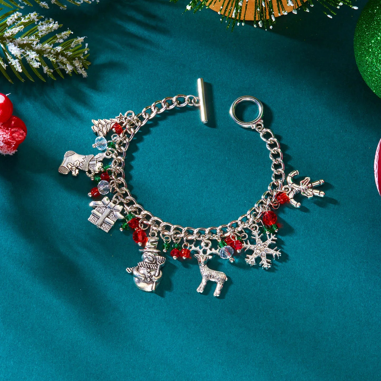 Whimsical Christmas Charm Bracelet For Women Santa Snowman Bell Chain 🎄⛄🎁