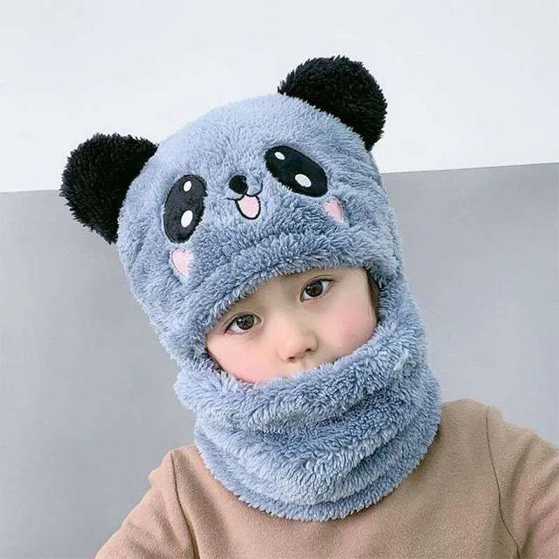 Kawaii Cozy Cartoon Scarf & Hat Set for Kids π§’βοΈ | Adorable Double Layer Wool Warmth for Boys & Girls ππ