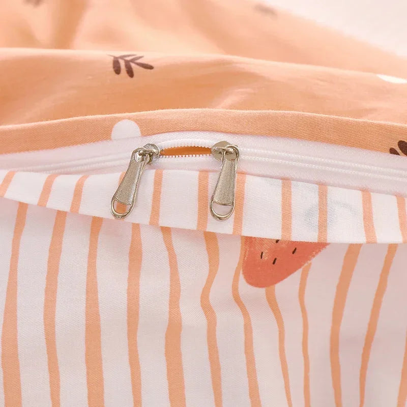 Adorable Strawberry Dreams Reversible Kawaii Bedding Set πβ¨ Soft Cotton Duvet Cover with Pillowcases