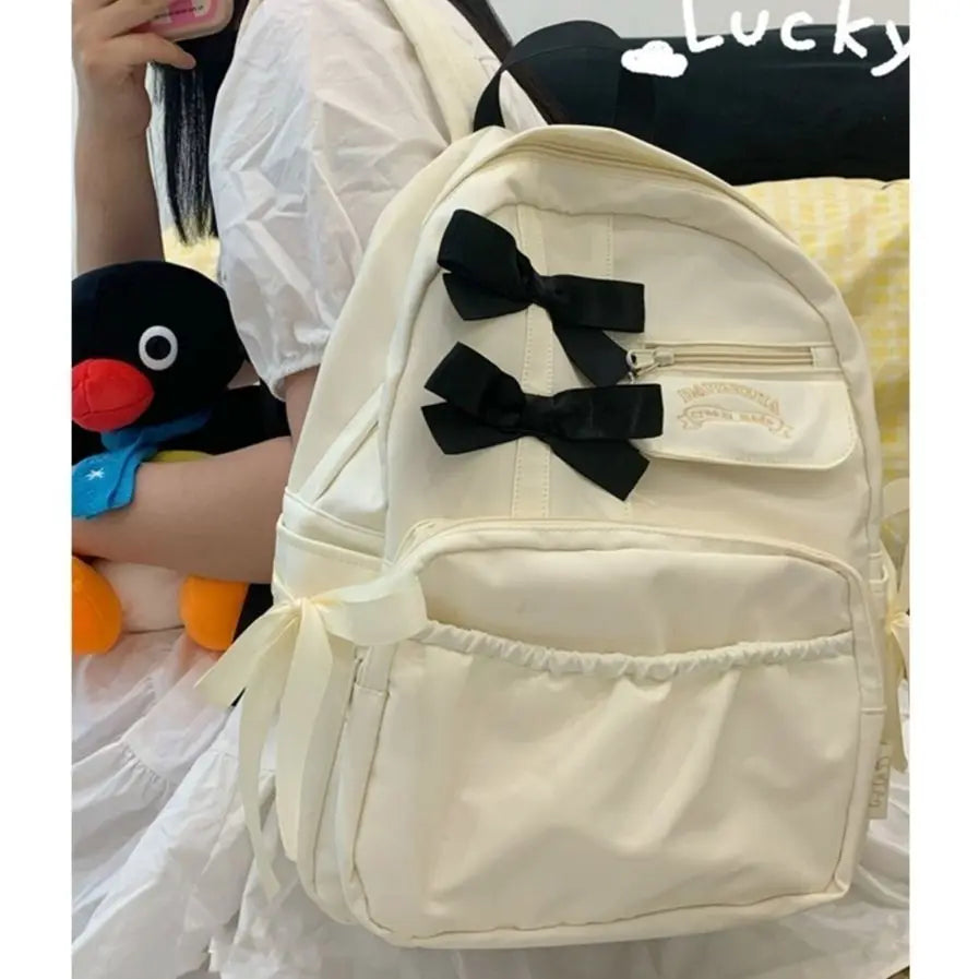 Kawaii Bow Backpack π | Adorable High-Capacity Bag for School Girls πΈβ¨