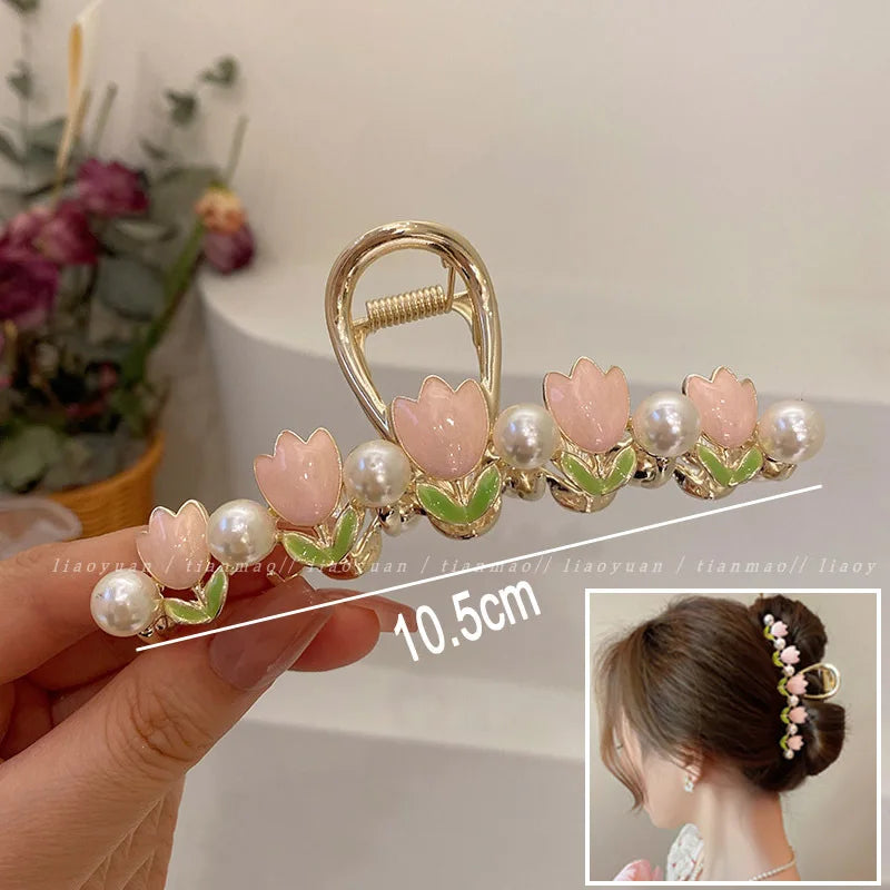 πΈβ¨ Sweet Floral Durian Hair Claw Clip - Adorable Ponytail Grabber for Trendy Girls! πΌπ