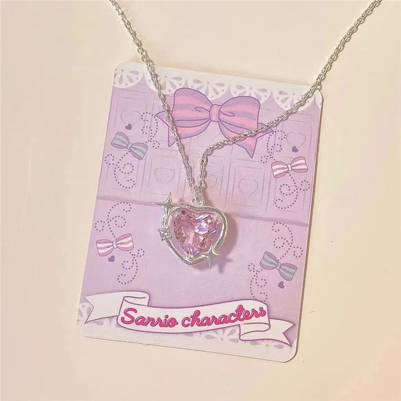 ✨ Kawaii Starry Zircon Pendant Necklace 🌟 | Cute Beaded Chain for Y2K Girls | Trendy Hip Hop Aesthetic Jewelry 🎀 | Perfect Gift for Moms & Besties! 💖