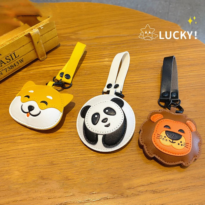 Kawaii Panda & Shiba Inu Leather Keychain πΌβ¨ Cute Animal Pendant for Bags & Accessories πΆπ