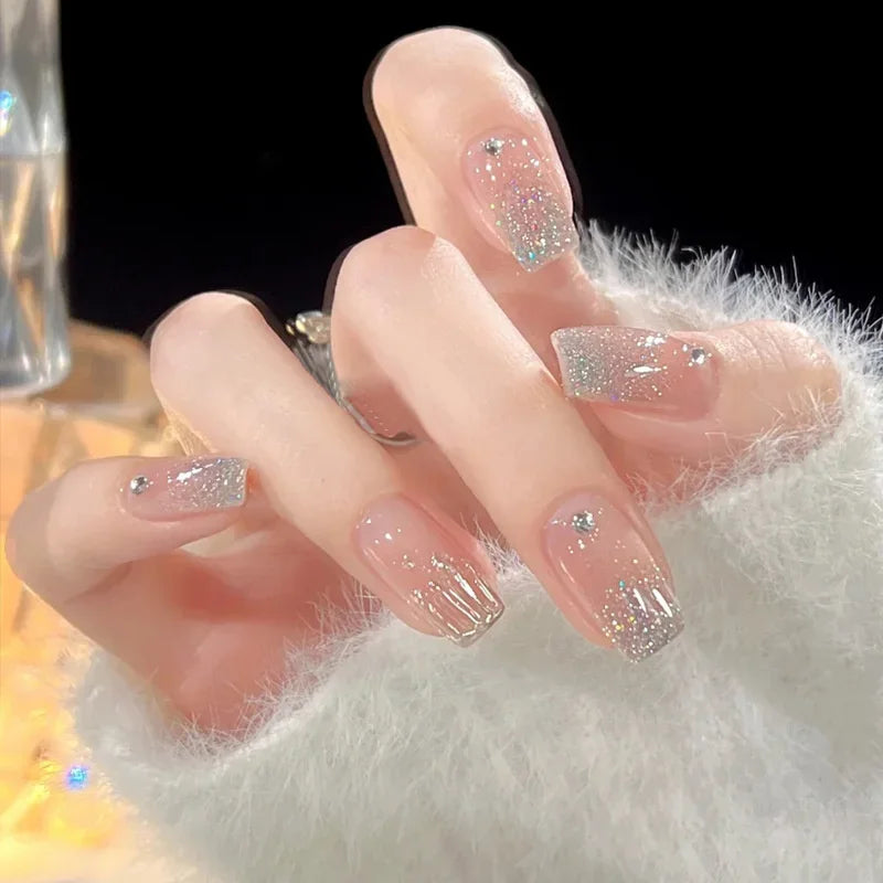 Kawaii 24pcs Pink Butterfly Press-On Nails π¦π | Jelly Gel False Nail Tips for Lovely Girls πΈβ¨ with Easy Application Tools