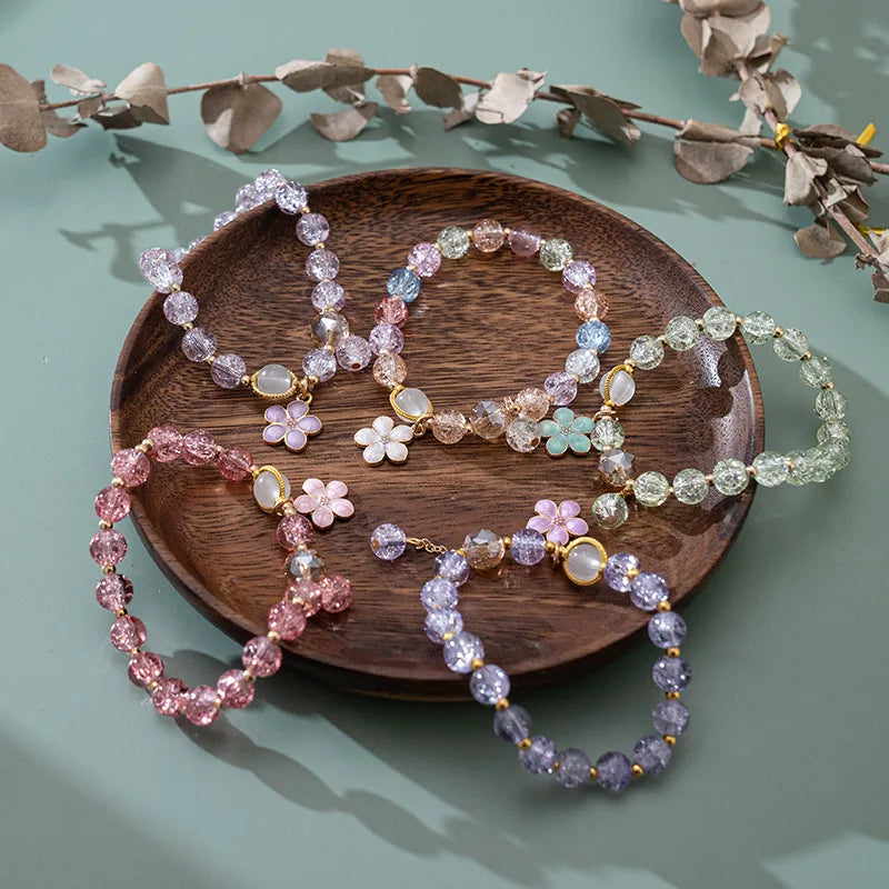 πΈ Adorable Cherry Blossom Beaded Bracelet πΈ | Sweet Pink Flower Charm | Perfect Gift for Girls πβ¨