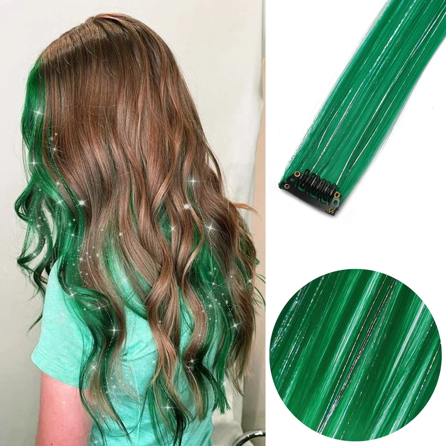 πβ¨ 6 Colorful Clip-In Hair Strands for Fun Party Looks - 22" Rainbow Dream Extensions! ππ - Pixie Quill