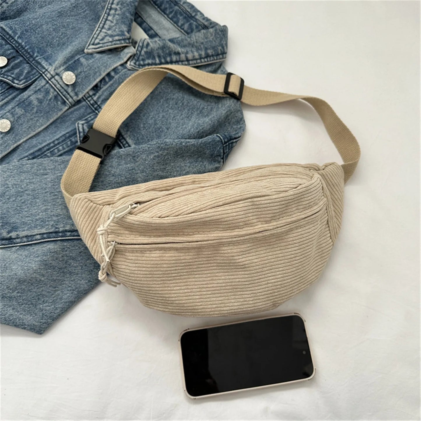 Cute Corduroy Crossbody Cutie πβ¨ - Stylish Fanny Pack for Fashionable Adventures! ππ - Pixie Quill