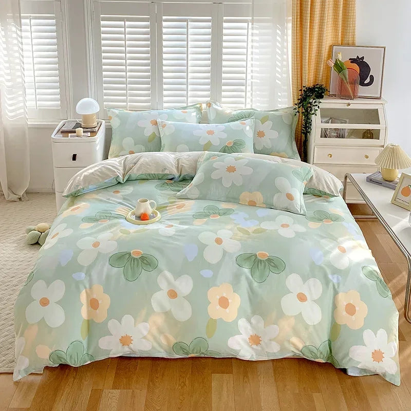 Adorable Strawberry Dreams Reversible Kawaii Bedding Set πβ¨ Soft Cotton Duvet Cover with Pillowcases