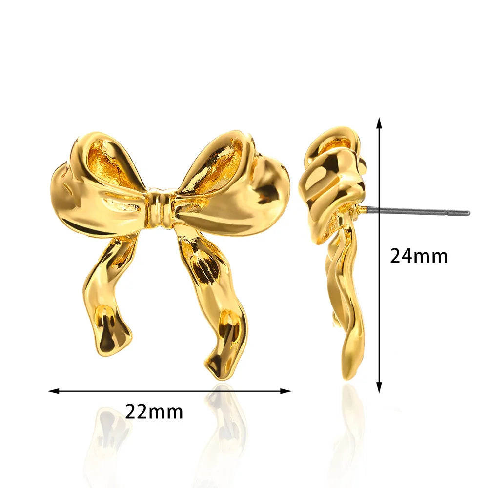 Charming Bow Stud Earrings πβ¨ | Kawaii Geometric Nail Design for Women | Cute Fashion Jewelry & Ear Accessories | Perfect Christmas Gift! ππ