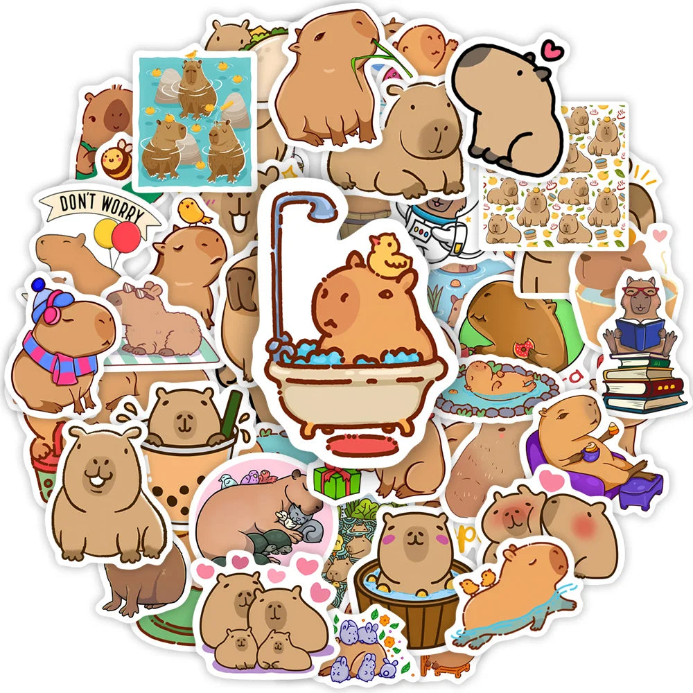 Adorable Kawaii Capybara Stickers πΉβ¨ | Fun DIY Decals for Phones, Laptops & More! π Waterproof & Whimsical Gifts!