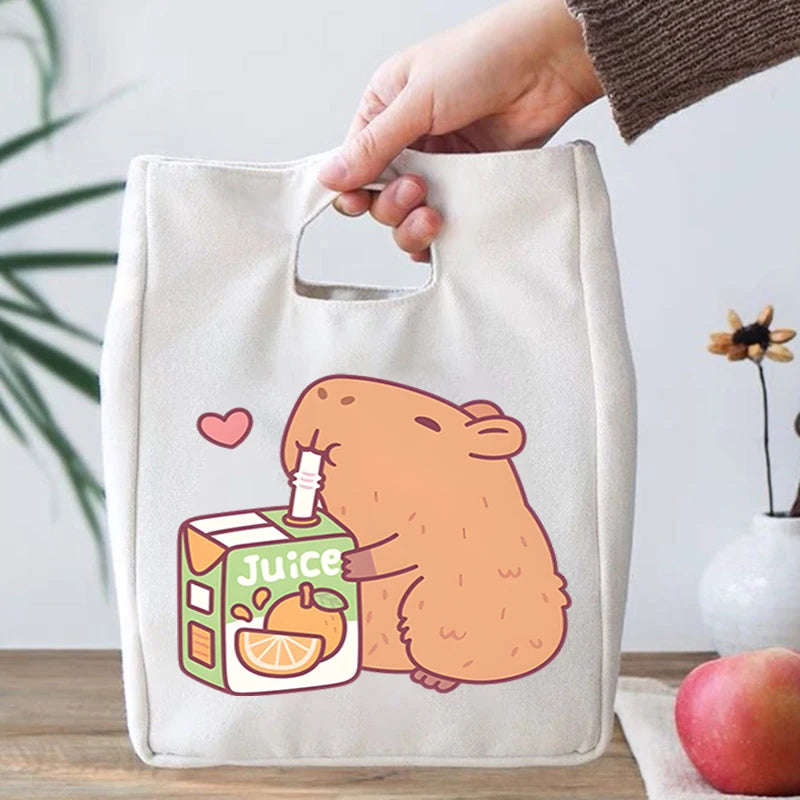 ππ Adorable Capybara Boba Tea Lunch Bag π¦β¨ Portable & Fun Bento Tote for Kids! π±π - Pixie Quill